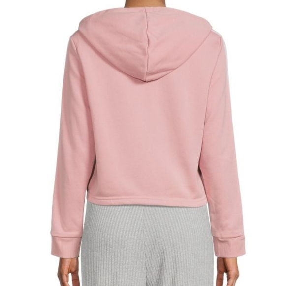 Adidas 3 Stripes Cropped Hoodie Size Large - Picture 3 of 7